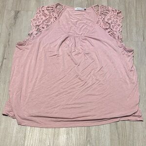 Ricki's Blush Lace Accent Top